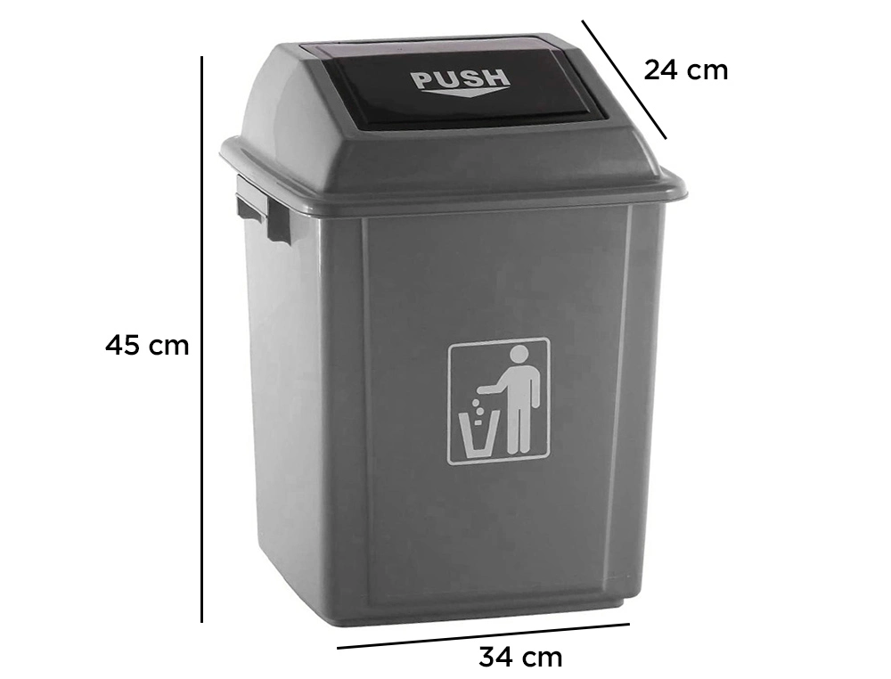 POUBELLE Q-CONNECT COUVERCLE BASCULANT 58L GRIS