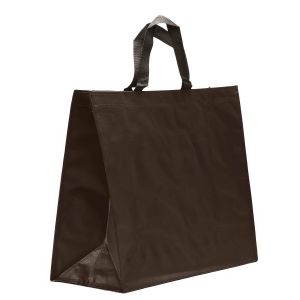 CABAS POLYPROPYLENE TISSE CHOCOLAT 42+19X35CM (25)