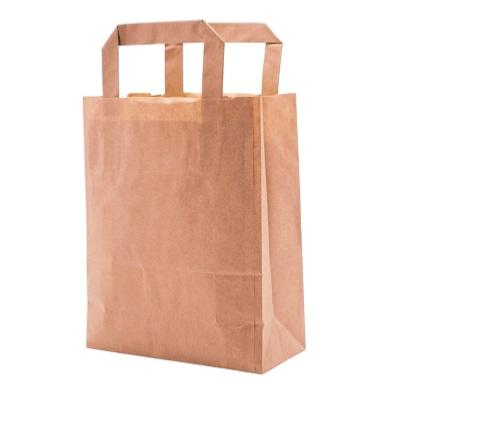 CABAS KRAFT BRUN 18+8X22 POIGNEES PLATES