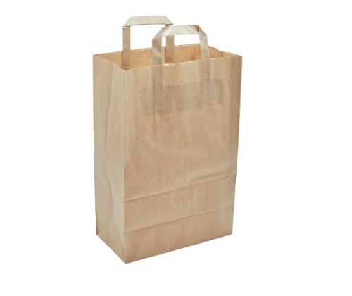 CABAS KRAFT BRUN 32+17X43 POIGNEES PLATES