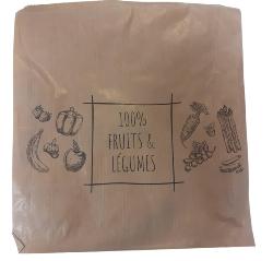 SAC PAPIER ALIMENTAIRE KRAFT ALIOS® IMPRIME POUR 1,5KG FRUIT (2000)