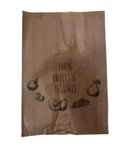 SAC PAPIER ALIMENTAIRE KRAFT ALIOS® IMPRIME POUR 2KG FRUIT (1000)
