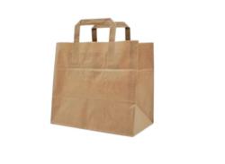 CABAS KRAFT TRAITEUR 26+17X25 POIGNEES PLATES