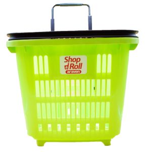 PANIER ROULANT VERT ANIS 34L POIGNEE TELESCOPIQUE (1)