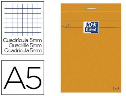 BLOC OXFORD 148X210 A5 QUADRILL 5X5