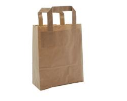 CABAS KRAFT BRUN 22+10X28 POIGNEES PLATES