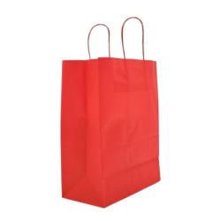 CABAS TENDANCE KRAFT ROUGE 23+12X30 +POIGNEES