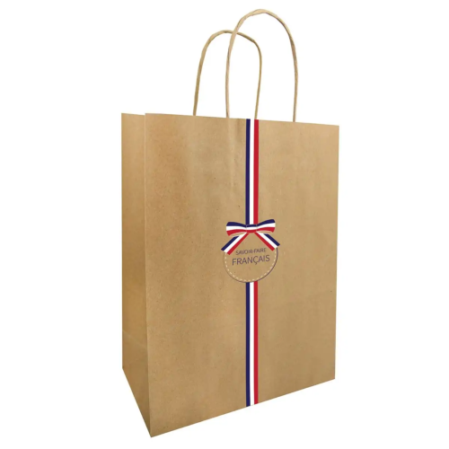 CABAS KRAFT BRUN SAVOIR FAIRE FRANCAIS 18+8X22CM