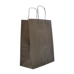 CABAS TENDANCE KRAFT CHOCO. 23+12X30 +POIGNEES