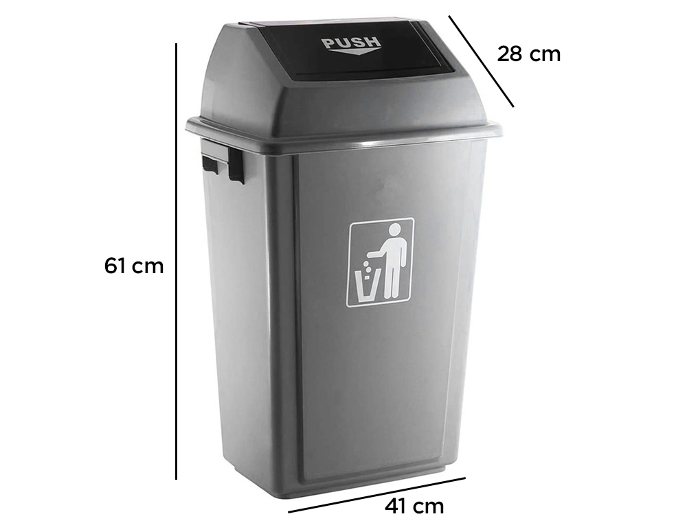POUBELLE Q-CONNECT COUVERCLE BASCULANT 40L GRIS