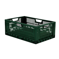 CAISSE PLASTIQUE VERTE PLIABLE 47L AJOUREE