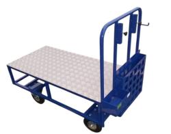 CHARIOT METAL BLEU 1200X600 PLATEAU HAUT