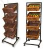 PRESENTOIR CHARENTE NOIR 49 X 49 X 134 CM + 4 CORBEILLES MARRONS (1)