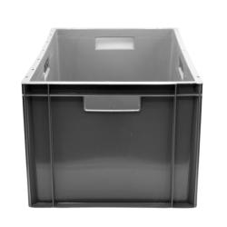 CAISSE PLASTIQUE GRISE 60L PLEINE