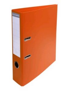 CLASSEUR LEVIER PLASTIQUE ORANGE A4 DOS 70 (1)