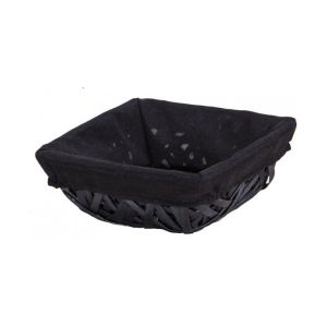 CORBEILLE OSIER/TISSU NOIR 22X22X9 CARRE (1)