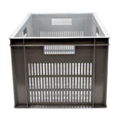 CAISSE PLASTIQUE GRISE 60L AJOUREE