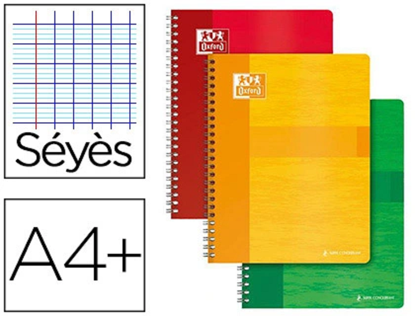 CAHIER CLAIREFONTAINE 180P SPIRALE A4 SEYES 90GRS