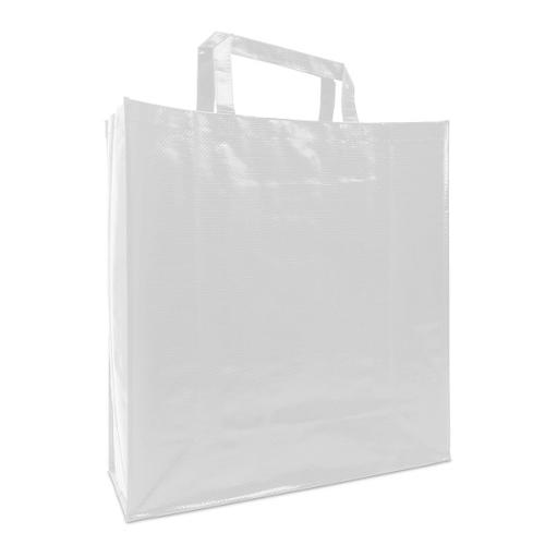 CABAS POLYPROPYLENE TISSE BLANC 40X20X40