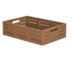CAISSE PLASTIQUE ASPECT BOIS PLIABLE 36L AJOUREE