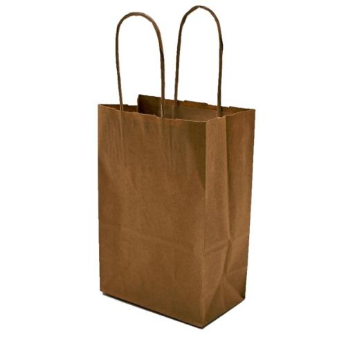 CABAS KRAFT BRUN 14+8X21 POIGNEES FICELLES