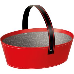 PANIER NOEUD NOIR CARTON 25X19X8 OVALE (1)