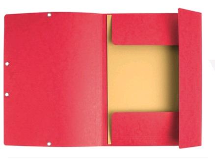 CHEMISE CARTON ROUGE 24X32 RABATS+ELASTIQUES