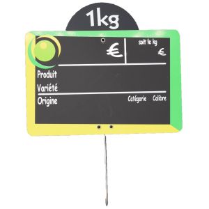 ARDOISE EURO JAUNE/VERT 10X15CM +PIQUE (10)