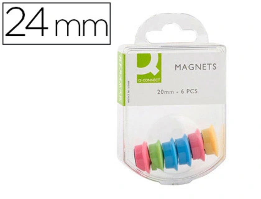 AIMANTS Q-CONNECT ASSORTI 20MM (6)