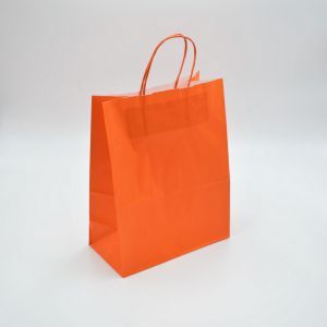 CABAS TENDANCE KRAFT ORANGE 18+8X22 +POIGNEES (50)