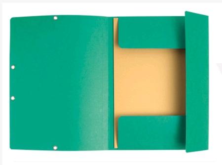 CHEMISE CARTON VERT 24X32 RABATS+ELASTIQUES