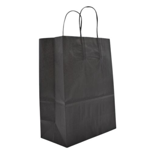 CABAS TENDANCE KRAFT NOIR 23+12X30 +POIGNEES