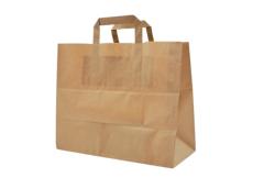 CABAS KRAFT TRAITEUR 32+17X27 POIGNEES PLATES