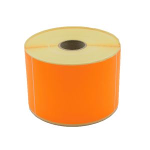 ETIQUETTE ADHESIVE ORANGE FLUO 110X150 RLX (1000)