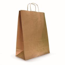 CABAS KRAFT BRUN 26+12X35 POIGNEES FICELLES