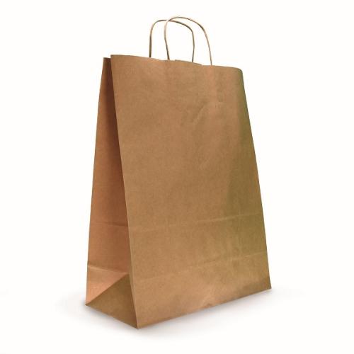 CABAS KRAFT BRUN 26+12X35 POIGNEES FICELLES