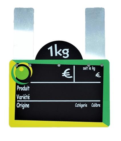 ARDOISE EURO JAUNE/VERT 10X15CM +PATTES