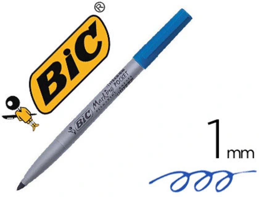 MARQUEUR BIC BLEU 1445 MARKING POCKET POINTE OGIVE (1)