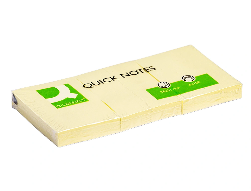 NOTES Q CONNECT JAUNE 38X51MM 100 FEUIL (12)