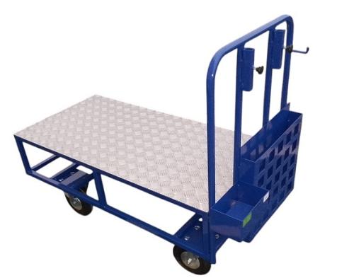 CHARIOT METAL BLEU 1200X600 PLATEAU HAUT