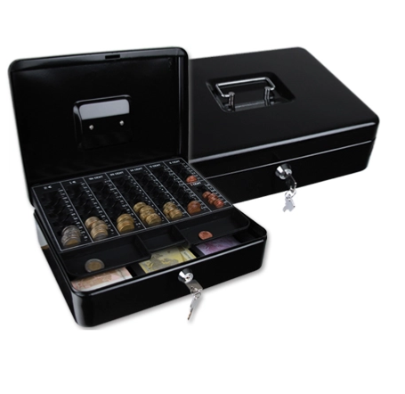 CAISSE MONNAIE Q-CONNECT 300X240X90MM NOIRE